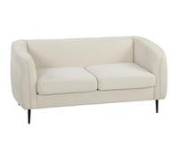 HOMCOM Canapé 2 Places en Velours 160 cm Assise Large Rembourrée Beige | Canapé de Salon Moderne, Coussin Épais à Ressorts, Pieds en Métal, Charge 300 Kg, pour Chambre, Appartement, Petit Espace