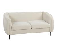 HOMCOM Canapé 2 places en velours, canapé de salon moderne 160 cm, assise large rembourrée, coussin épais à ressorts, beige