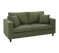 HOMCOM Canapé 2 places en velours côtelé avec assise large et profonde et rembourrage à ressorts, vert