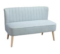HOMCOM Canapé 2 places, petit causeuse avec aspect lin, moderne pour salon, chambre à coucher, petit espace, vert clair, 117 x 56,5 x 77 cm