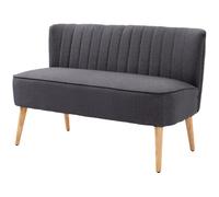HOMCOM Canapé 2 places, rembourrage moelleux, revêtement facile d'entretien, jusqu'à 220 kg, 117 x 56,5 x 77 cm, gris foncé
