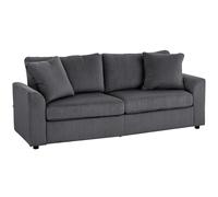 HOMCOM Canapé 3 places 212 cm avec 2 coussins à ressorts, tissu velours côtelé, pour salon, chambre, bureau à domicile, gris foncé