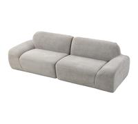 HOMCOM Canapé 3 places arrondi sans armature, assise spacieuse, rembourrage épais, sans montage, Gris clair
