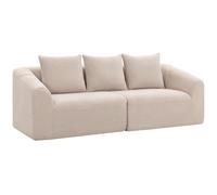 HOMCOM Canapé 3 places, Chenille Cloud sans cadre, rembourrage épais à ressorts ensachés, assise extra large, 3 coussins, Beige