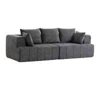 HOMCOM Canapé 3 places en chenille 248 cm, canapé salon moderne, large assise rembourrée, coussins à ressorts, gris