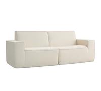 HOMCOM Canapé 3 Places en Velours côtelé 230 cm, canapé Moderne avec Assise et accoudoirs rembourrés, entièrement compressé, Aucun Montage requis, pour Salon, Chambre, Bureau, Beige