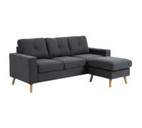 HOMCOM - Canapé 3 places - Lin (100% polyester) - 193x136x85cm - Gris foncé
