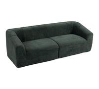 HOMCOM Canapé 3 places sans structure avec assise large, rembourrage épais, canapé compressé moderne en chenille, 225 x 93 x 68 cm, pour salon et salon, vert foncé