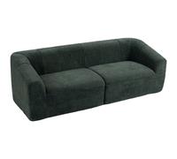HOMCOM Canapé 3 places sans structure rigide avec large assise, rembourrage épais, en chenille, Vert foncé
