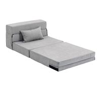 HOMCOM Canapé au sol, canapé rembourré, convertible en matelas, mousse, coussin, gris clair