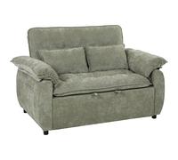 HOMCOM Canapé Convertible 2 Places, Canapé-Lit 3 en 1 Velours 137 cm, Dossier Réglable, Assise Large, 2 Oreillers, Vert