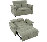 HOMCOM Canapé Convertible 2 Places Canapé-Lit 3 en 1 Velours 137 cm Vert