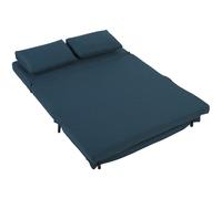 HOMCOM Canapé Convertible 2 Places, Canapé-Lit Clic-Clac 3 en 1 avec Dossier Réglable, Oreiller, Assise Large, Bleu