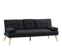 Homcom Canapé Lit 3 Places Gris Dossier Inclinable 3 Niveaux avec Porte-Gobelets Design Nordique Aosom France