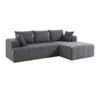 HOMCOM Canapé d'angle 3 places en L avec ottomane, canapé-lit transformable Chenille-Cloud avec rembourrage à ressorts ensachés, Gris