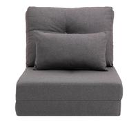 HOMCOM Canapé de sol Matelas pliant, Design 2-en-1, coussin amovible, 60 x 80 x 56 cm, Gris foncé