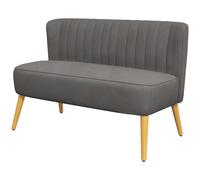 HOMCOM Canapé design rétro 2 places, pieds en bois, 117 cm x 56,5 cm x 77 cm, Gris foncé