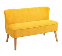 HOMCOM Canapé deux places, design scandinave élégant, cadre en bois massif, jusqu'à 150 kg, 117 x 56,5 x 77 cm, Jaune