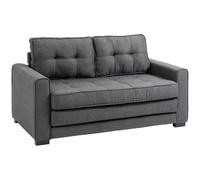 HOMCOM Canapé droit convertible 2 places - dossier capitonné - 147,5 x 75 x 85 cm - gris