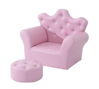 Homcom Canapé et Pouf Convient aux enfants à partir de 3 ans et jusqu'à 7 ans dim. 83L x 42l x 41H cm noir
