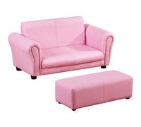 Homcom Canapé et pouf design contemporain pour enfants à partir de 3 ans rose aosom france