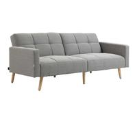 HOMCOM Canapé-lit 2 en 1 205 x 88 cm Canapé convertible avec coussin d'assise, effet lin Gris