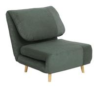 HOMCOM Canapé-lit 2 en 1 Fauteuil-lit Réglable Matelas Pliant Lit d'appoint Aspect Velours côtelé, pour Chambre à Coucher, Salon Vert 82 x 89 x 83 cm