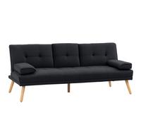 Homcom Canapé Lit 3 Places Gris Dossier Inclinable 3 Niveaux avec Porte-Gobelets Design Nordique Aosom France