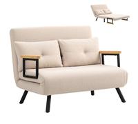 HOMCOM Canapé-lit 4 en 1 avec fonction sommeil, aspect polaire, 183 x 98,5 | Pliable, dossier réglable à 5 niveaux, coussin lombaire, aspect velours, salon