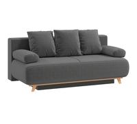 HOMCOM Canapé-lit avec dossier réglable, fonction lit, rangement caché et revêtement velours côtelé, Gris