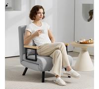 HOMCOM Canapé-lit individuel pliable Canapé-lit convertible 4 en 1 Dossier réglable sur 5 niveaux et coussin 63x73x81 cm Gris
