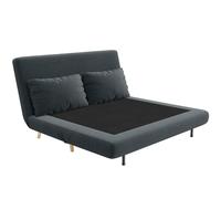 HOMCOM Canapé-lit, lit d'appoint, dossier réglable en 3 positions, effet velours côtelé, jusqu'à 120 kg, 141 x 90 x 81 cm, gris foncé