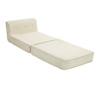 HOMCOM Canapé-lit pliant avec dossier capitonné, chauffeuse convertible, lit d'appoint, salon, bureau, blanc crème
