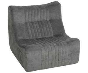HOMCOM Canapé Paresseux Chaise de Sol à Silhouette Papillon avec Poches Latérales, sans Assemblage, 80x90x76cm, Gris Châtaigne