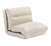 HOMCOM Canapé Paresseux Chauffeuse 1 Place, Fauteuil Paresseux Convertible en Lit, Fauteuil Salon avec Dossier Inclinable sur 5 Positions, Charge 120 kg, pour Salon Chambre Bureau, 70x72x56cm, Beige