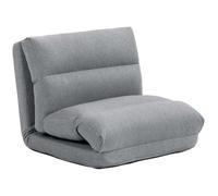 HOMCOM Fauteuil paresseux 1 place convertible – dossier inclinable 5 positions, charge 120 kg – Gris