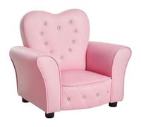 HOMCOM Canapé pour Enfants Fauteuil pour Enfants Princesse Minisofa pour Chambre d'enfant Canapé en Forme de cœur Rose L59 x l41,5 x H49 cm