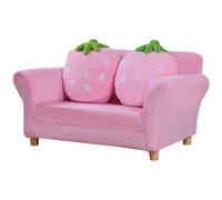 HOMCOM Canapé pour Enfants Fauteuil pour Enfants Sofa Chaise Enfants Chambre Enfants Canapé Doux Double Canapé Simple(Sofa Fraise)