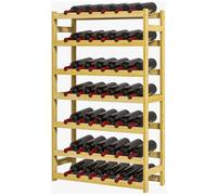 HOMCOM Casier à bouteilles, porte-bouteille en bois à 7 niveaux pour 42 bouteilles, 63 x 25 x 102cm, naturel