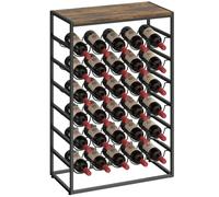 Casier à bouteilles - HOMCOM - 30 bouteilles et 6 niveaux - style industriel - cadre en métal - 59x30x88,5cm - brun rustique