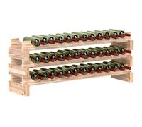 HOMCOM Casier à Bouteilles pour 36 Bouteilles 114x28x42,5cm Bois Naturel | Étagère à Vin 3 Niveaux Modulable Superposable, Bois de Sapin Massif, pour Cave Bars Sous-Sols