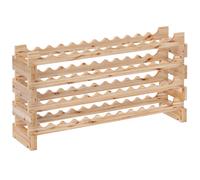 HOMCOM Casier à bouteilles pour 48 bouteilles, étagère à vin avec 4 niveaux modulable, 114×28×56,5cm, bois naturel