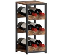 HOMCOM Casier à Bouteilles pour 6 Bouteilles, casier à vin avec Plateau supérieur et étagères ondulées, Style Industriel, étagère à vin pour Cuisine, Salon, 22 x 24 x 49,2 cm, Brun Rustique