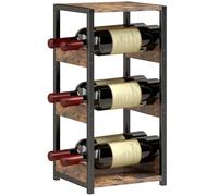 HOMCOM Casier à Bouteilles pour 6 Bouteilles, casier à vin avec Plateau supérieur et étagères ondulées, Style Industriel, étagère à vin pour Cuisine, Salon, 22 x 24 x 49,2 cm, Brun Rustique