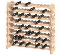 HOMCOM Casier à bouteilles pour 96 bouteilles, étagère à vin avec 8 niveaux modulable, 114×28×113,5cm, bois naturel
