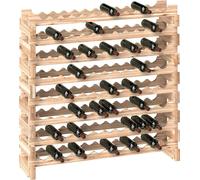 HOMCOM Casier à bouteilles pour 96 bouteilles, étagère à vin avec 8 niveaux modulable et superposable, casier à vin en bois de sapin massif, pour cave, bars, sous-sols, 114×28×113,5cm, bois naturel