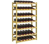 HOMCOM Casier Bouteilles vin pour 42 Bouteilles 63 x 25 x 102 cm Naturel | en Bois à 7 Niveaux, Étagère à Vin, pour Salon Bar