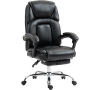HOMCOM Chaise Bureau Ergonomique, Dossier Haut, Hauteur Réglable, Noir