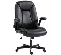 HOMCOM Chaise bureau ergonomique fauteuil de bureau accoudoirs relevables hauteur réglable fonction bascule noir