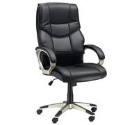 HOMCOM Chaise Bureau Luxe Pivotant Fauteuil Ordinateur Manager Noir